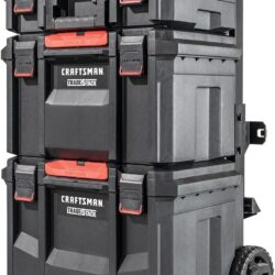 CRAFTSMAN TRADESTACK Tool Box with Wheels, Waterproof, Stackable System, Portable Rolling Storage for Indoor/Outdoor Use, 22.5 Inch (CMST21445)